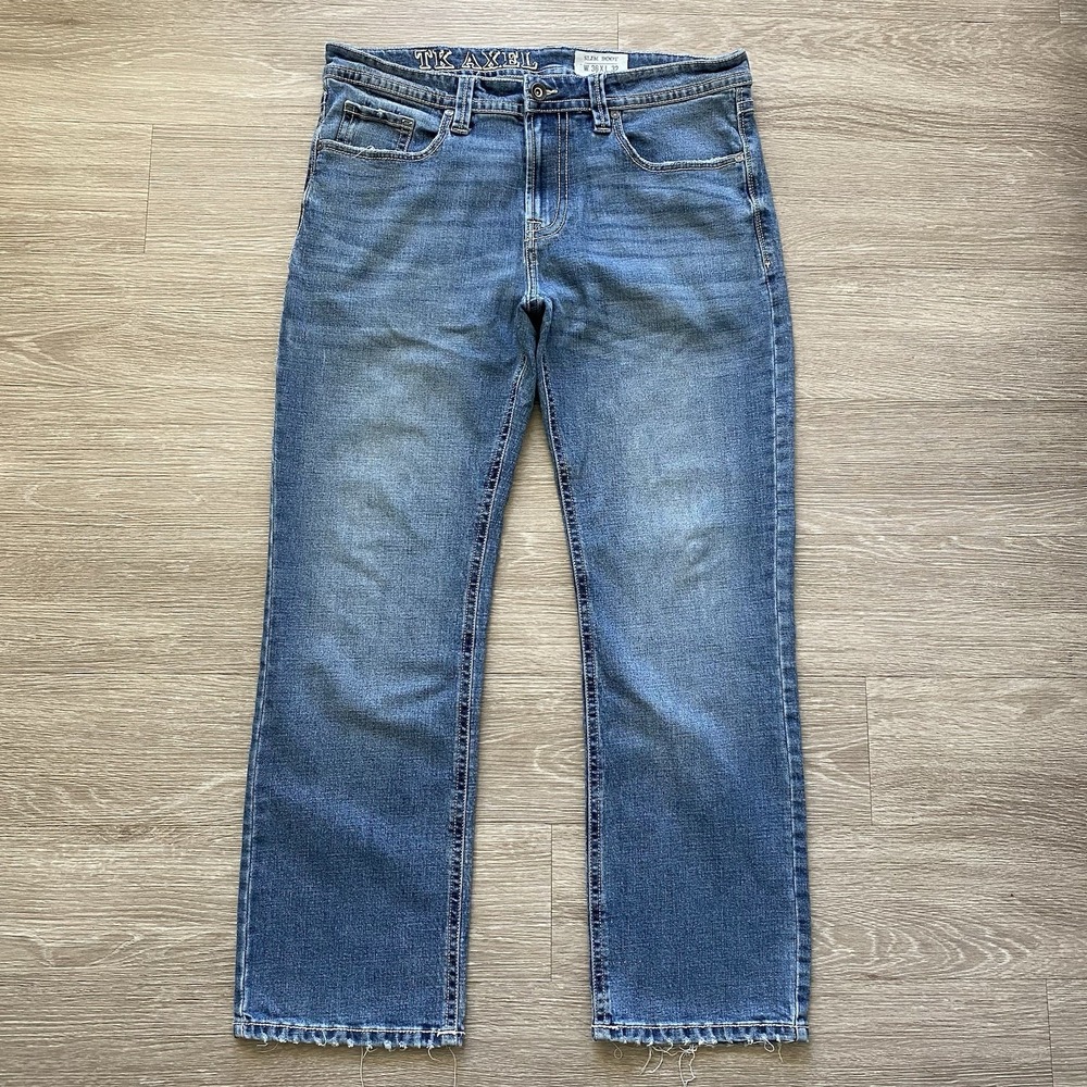 Tk Axel Boot Cut Jeans Mens 36x32 Blue Medium Wash Denim Comfort Stretch Western